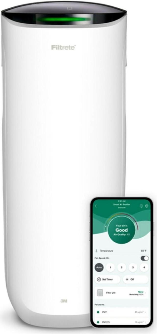 Smart Large Room Air Purifier, 310 sq ft Room Capacity, White Smart Large Room Air Purifier, 310 sq ft Room Capacity, White