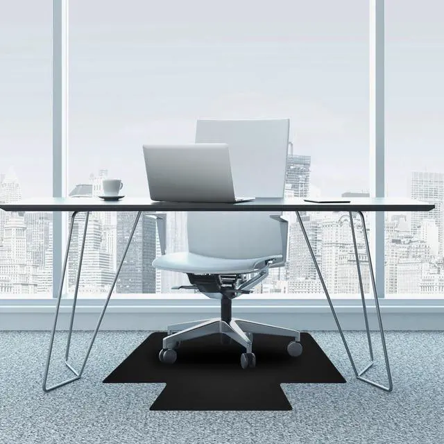 Alt view image 8 of 20 - Floortex Advantagemat Black Vinyl Lipped Black PVC Chair Mat for Carpets - 45" x 53"