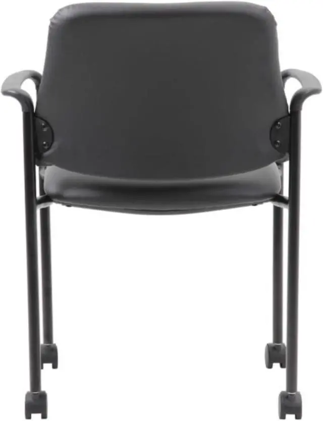 Alt view image 4 of 6 - Boss Square Back  Diamond Stacking Chair W/Arm In Black Caressoft