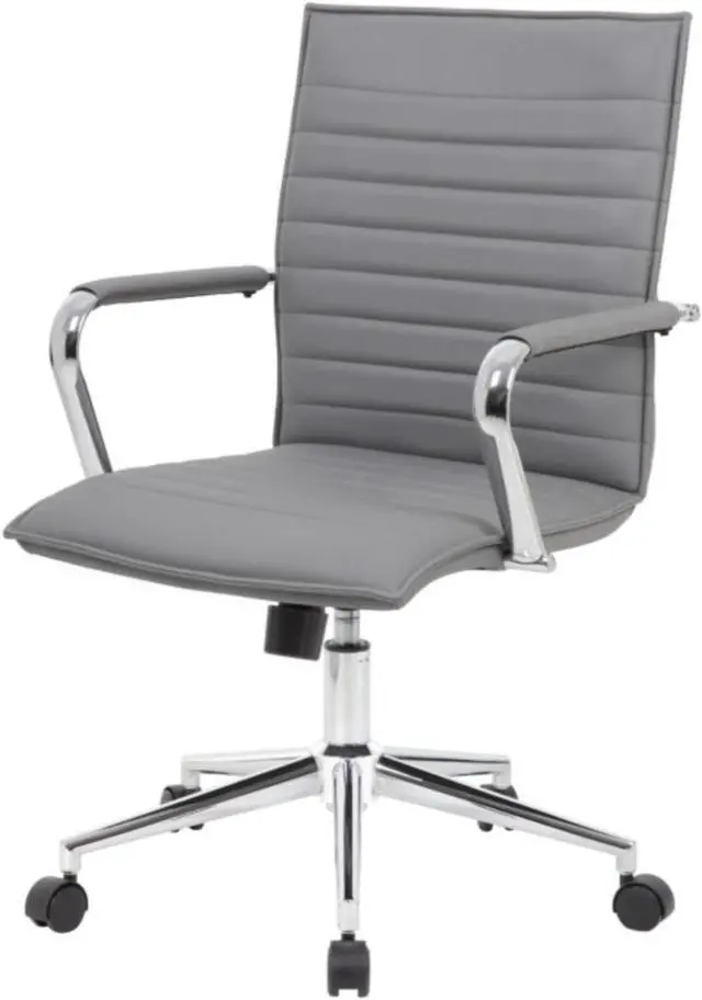 Alt view image 3 of 8 - Boss Grey Vinyl Hospitality Chair