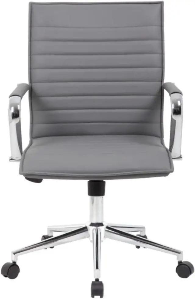 Alt view image 4 of 8 - Boss Grey Vinyl Hospitality Chair