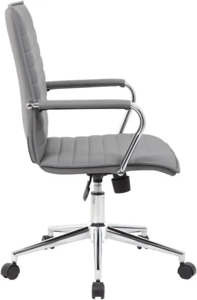 Alt view image 5 of 8 - Boss Grey Vinyl Hospitality Chair