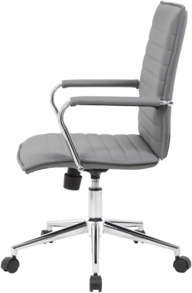 Alt view image 7 of 8 - Boss Grey Vinyl Hospitality Chair