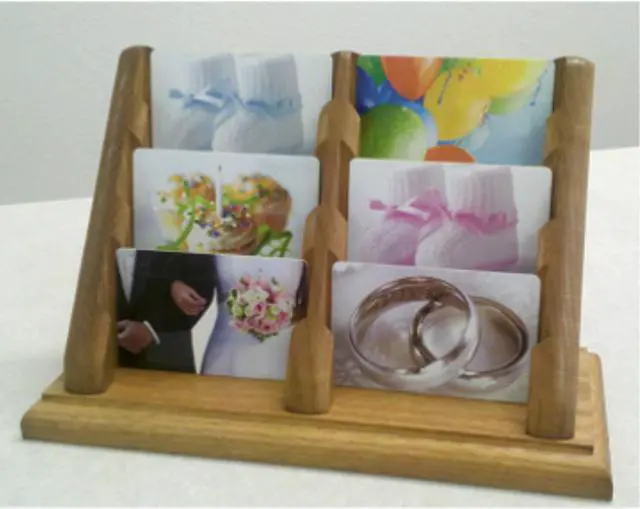 Alt view image 4 of 5 - Wooden Mallet 6 Pocket Countertop Business Card Holder, Black
