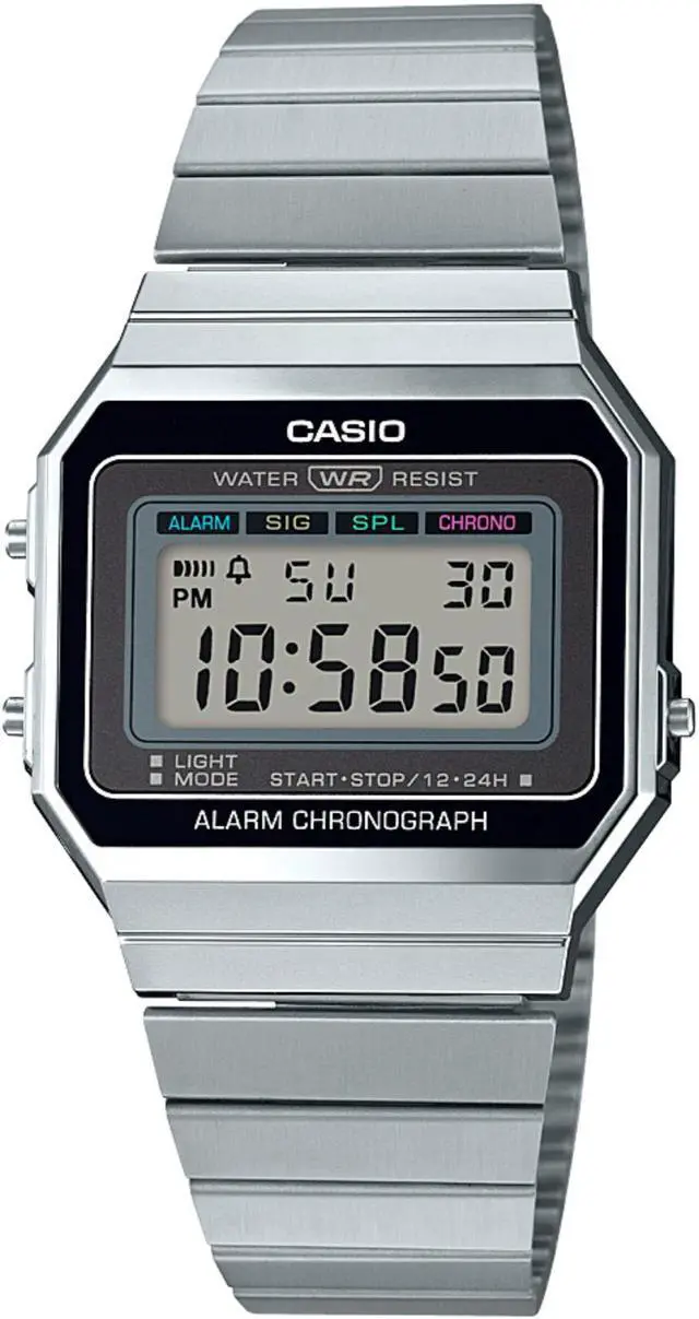Alt view image 4 of 9 - Casio Men's Slim-Digital Stainless Steel Watch A700W-1A