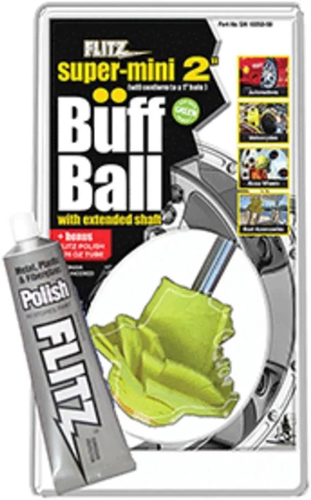 Alt view image 6 of 11 - FLITZ SM10250-50 Original Buff Ball With 1.76 oz Paste Polish - Super Mini 2"