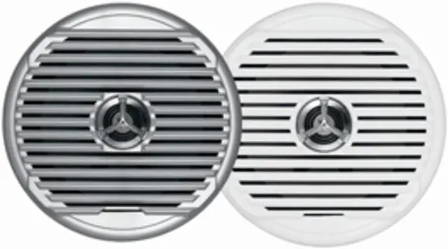 Alt view image 3 of 10 - Jensen Silver/White MSX65R coaxial Waterproof Speakers-6.5, 150 Watt