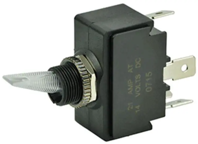 Alt view image 3 of 7 - BEP SPST Lighted Toggle Switch - Red LED - 12V - ON/OFF