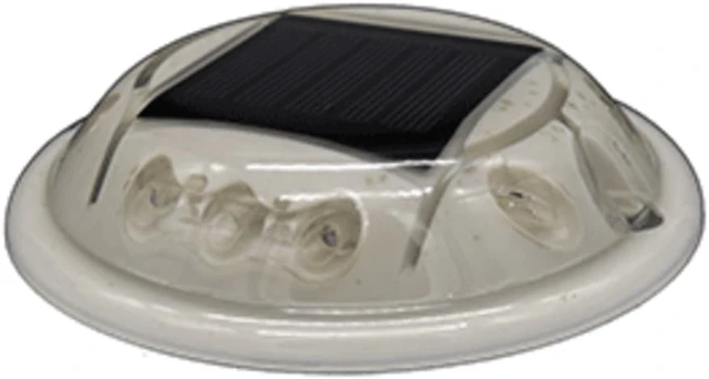 Alt view image 3 of 5 - Hydro Glow C1r Round Solar Dock, Deck &Amp; Pathway Light - Red