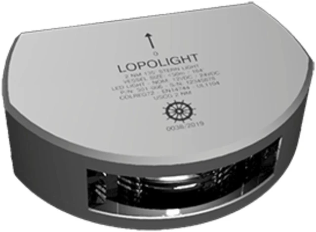 Alt view image 4 of 7 - Lopolight 135° Stern Light - 2Nm - Silver Housing - Single - Vertical Mount