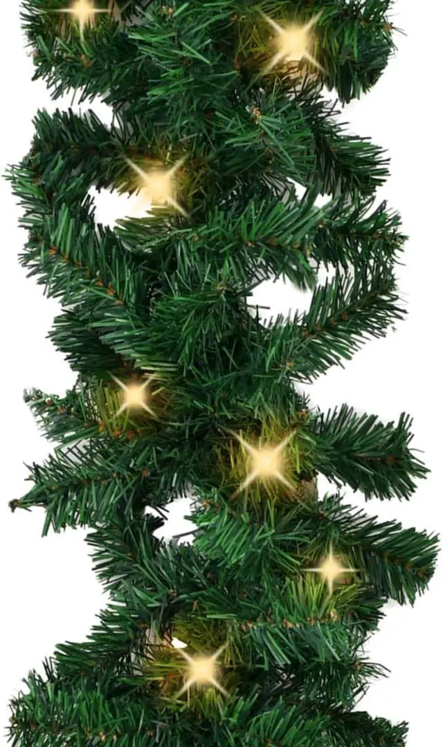 Alt view image 9 of 12 - vidaXL Christmas Garland Decoration Artificial Xmas Garland with LED Lights