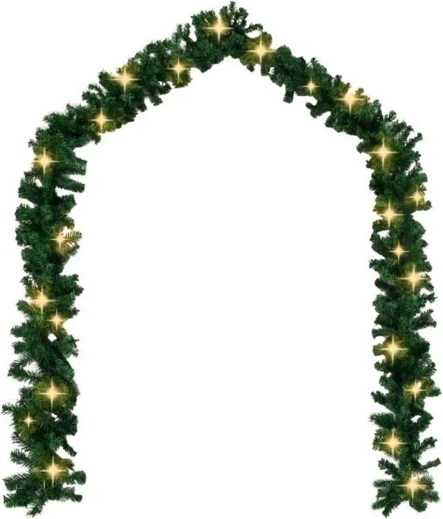 Alt view image 8 of 12 - vidaXL Christmas Garland Decoration Artificial Xmas Garland with LED Lights