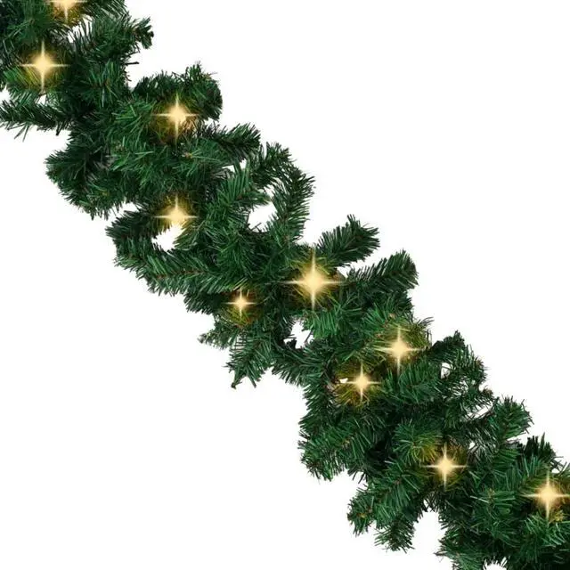 Alt view image 11 of 12 - vidaXL Christmas Garland Decoration Artificial Xmas Garland with LED Lights