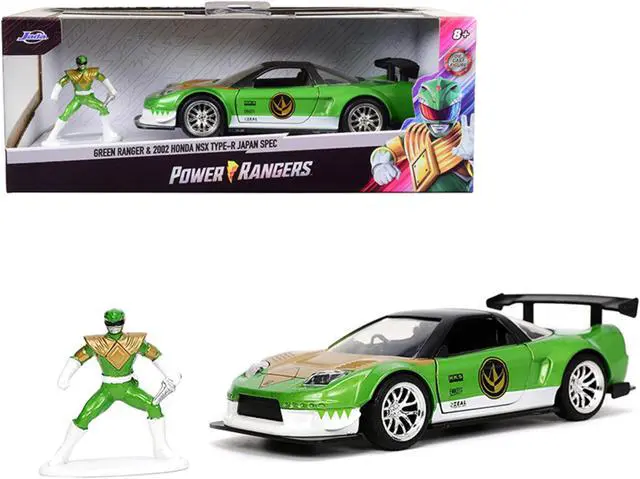 Alt view image 2 of 8 - 2002 Honda NSX Type-R Japan Spec RHD (Right Hand Drive) and Green Ranger Diecast Figurine "Power Rangers" "Hollywood Rides" Series 1/32 Diecast Model Car by Jada