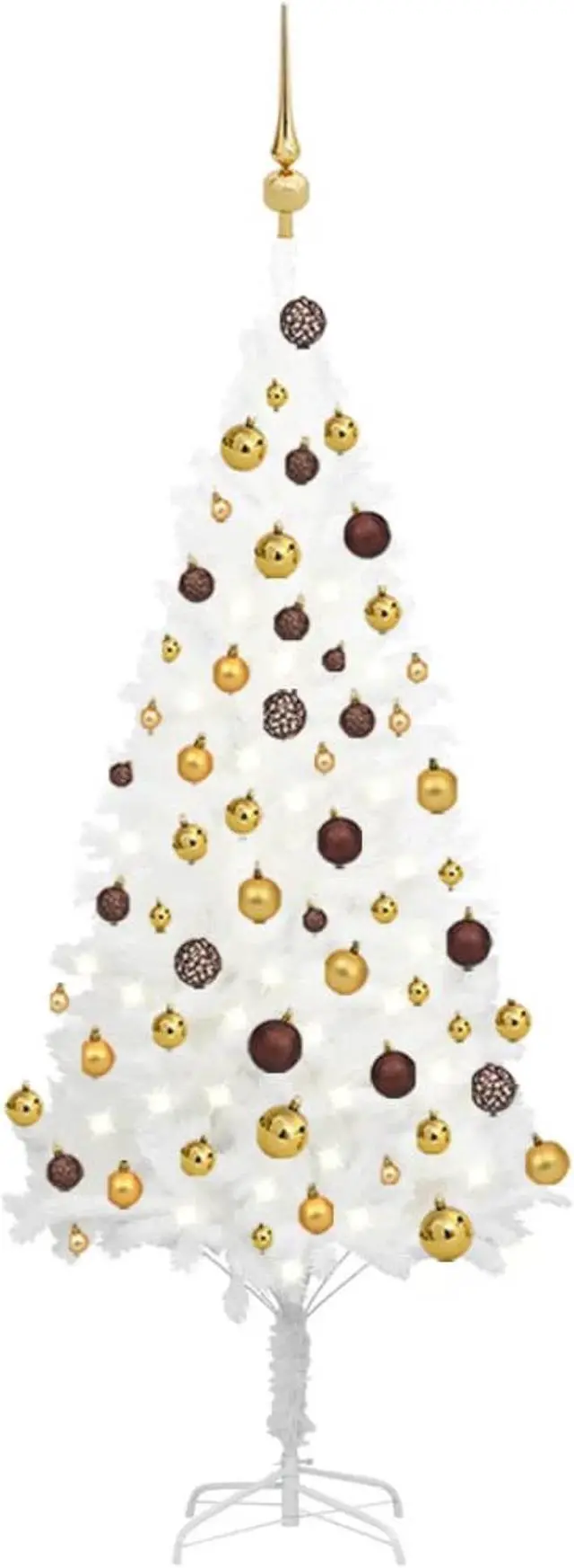 Main image of vidaXL Artificial Christmas Tree with LEDs&Ball Set White 47.2"