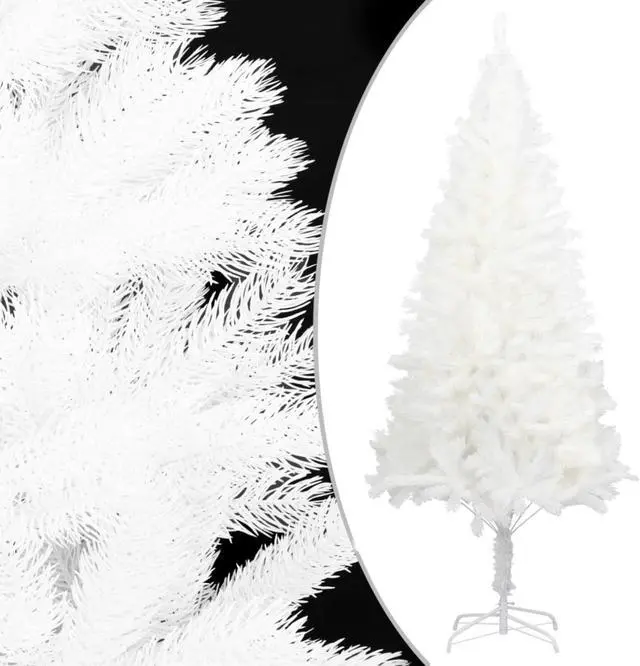 Alt view image 2 of 13 - vidaXL Artificial Christmas Tree with LEDs&Ball Set White 47.2"
