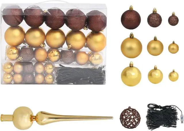 Alt view image 6 of 13 - vidaXL Artificial Christmas Tree with LEDs&Ball Set White 47.2"
