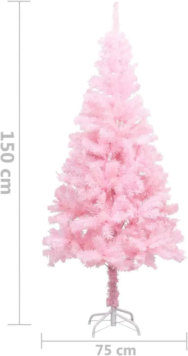 Alt view image 8 of 15 - vidaXL Christmas Tree Decoration Artificial Xmas Tree with Stand Pink PVC