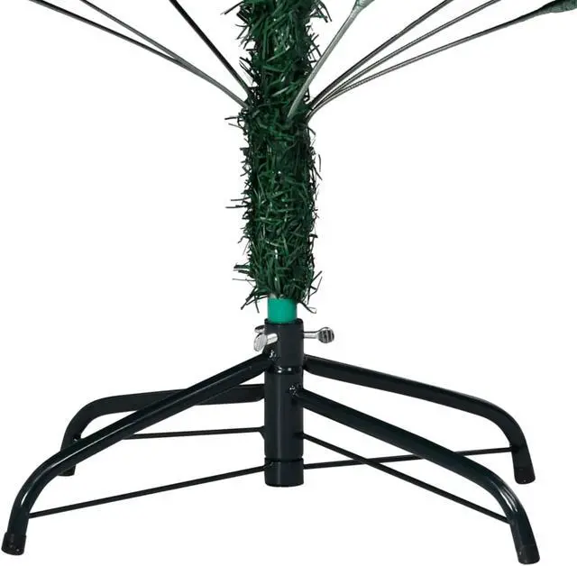 Alt view image 8 of 13 - vidaXL Christmas Tree Artificial Tree with Stand and Thick Branches Green PVC