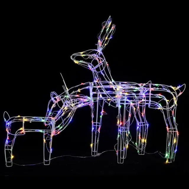 Alt view image 10 of 13 - vidaXL Christmas Reindeers 3 Pcs Christmas Lighting Decoration Multicolor