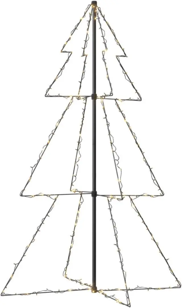 Alt view image 9 of 13 - vidaXL Christmas Cone Tree Artificial Xmas Tree with LEDs Christmas Lighting