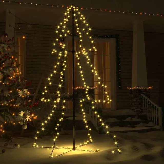 Alt view image 10 of 13 - vidaXL Christmas Cone Tree Artificial Xmas Tree with LEDs Christmas Lighting