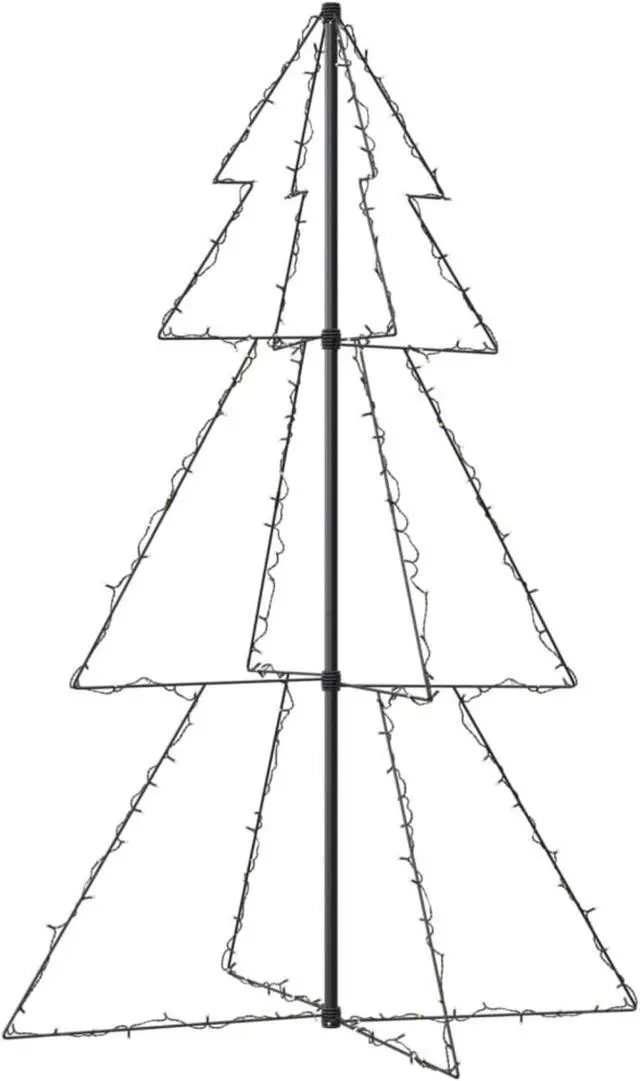 Alt view image 11 of 13 - vidaXL Christmas Cone Tree Artificial Xmas Tree with LEDs Christmas Lighting