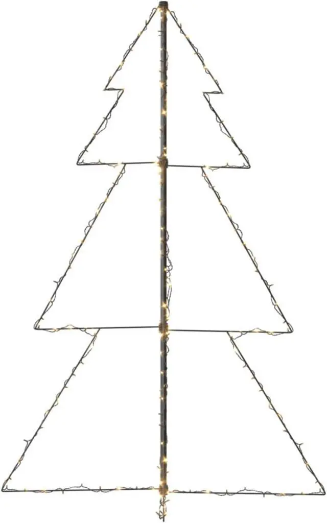Alt view image 12 of 13 - vidaXL Christmas Cone Tree Artificial Xmas Tree with LEDs Christmas Lighting