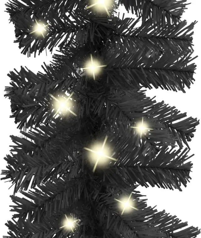 Alt view image 11 of 13 - vidaXL Christmas Garland Decoration Artificial Garland with LED Lights Black