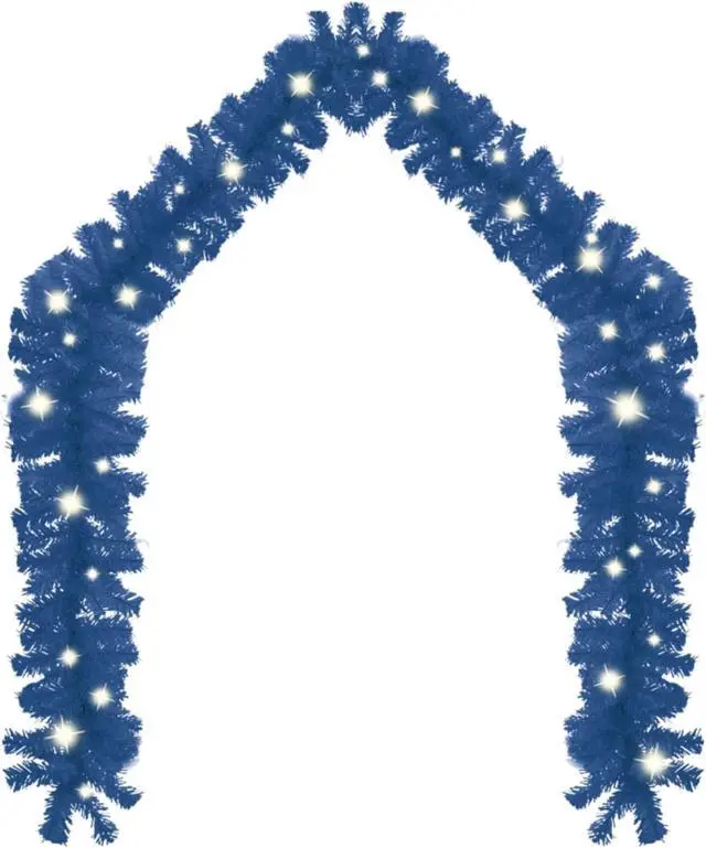 Alt view image 9 of 13 - vidaXL Christmas Garland Decoration Artificial Garland with LED Lights Blue