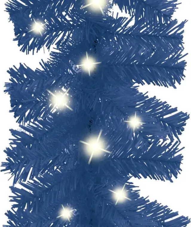 Alt view image 11 of 13 - vidaXL Christmas Garland Decoration Artificial Garland with LED Lights Blue