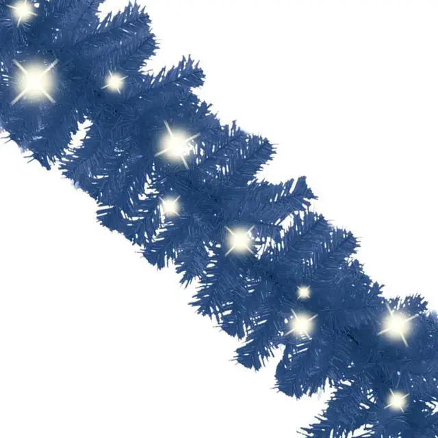 Alt view image 10 of 13 - vidaXL Christmas Garland Decoration Artificial Garland with LED Lights Blue