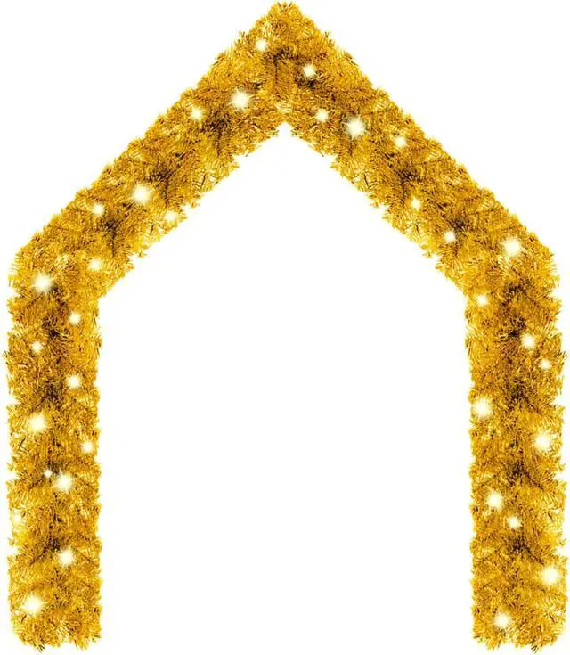 Alt view image 9 of 13 - vidaXL Christmas Garland Decoration Artificial Garland with LED Lights Gold