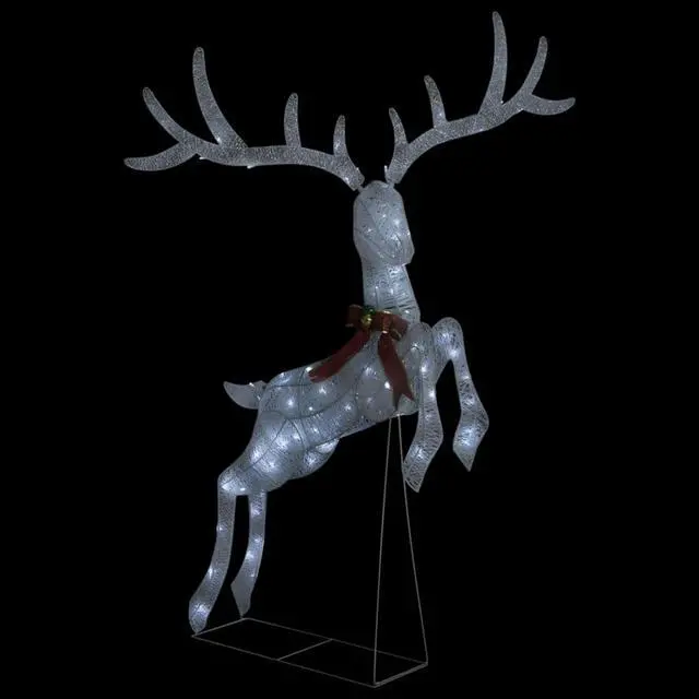 Alt view image 5 of 17 - vidaXL Christmas Flying Reindeer Pre-Lit Christmas Lighting White Cold White