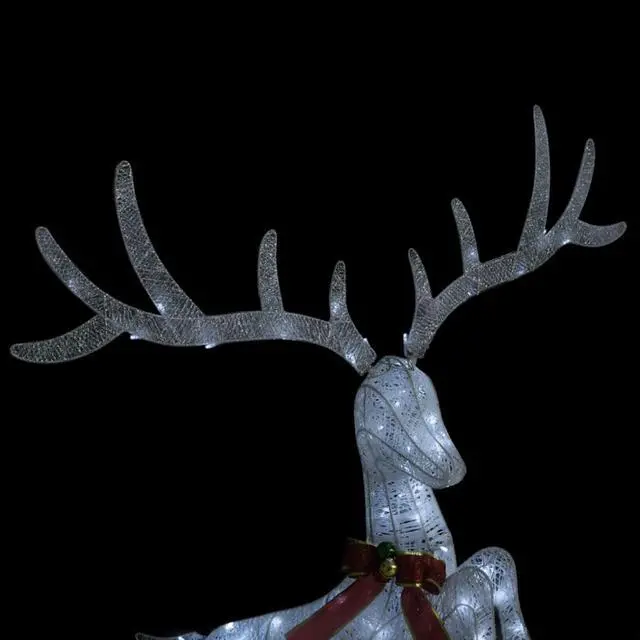 Alt view image 8 of 17 - vidaXL Christmas Flying Reindeer Pre-Lit Christmas Lighting White Cold White