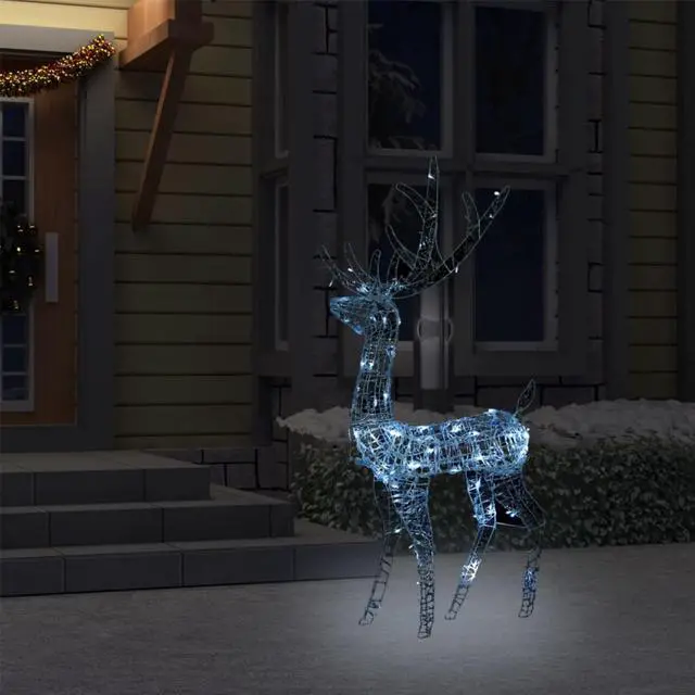 Alt view image 3 of 17 - vidaXL Reindeer Christmas Decoration LEDs Pre-Lit Christmas Lighting Cold White
