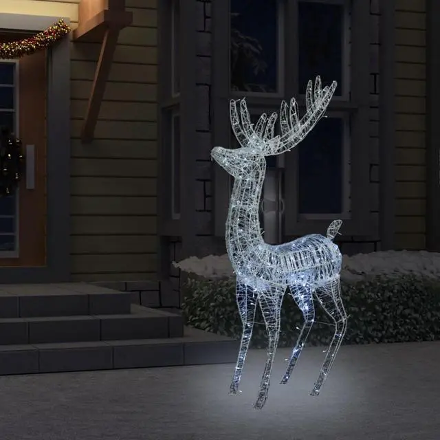 Alt view image 9 of 18 - vidaXL Reindeer Christmas Decoration LEDs Pre-Lit Christmas Lighting Cold White