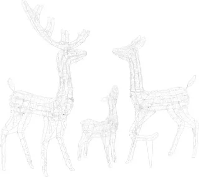 Alt view image 5 of 17 - vidaXL Acrylic Reindeer Family Christmas Decoration 300 LED Cold White
