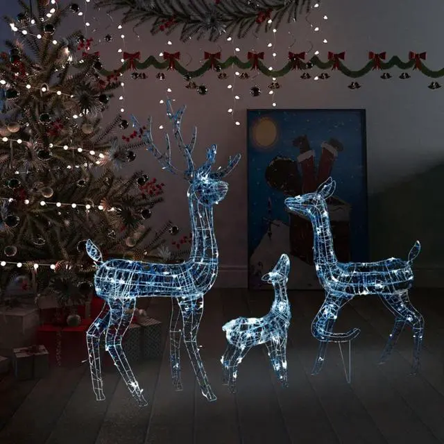 Main image of vidaXL Acrylic Reindeer Family Christmas Decoration 300 LED Cold White
