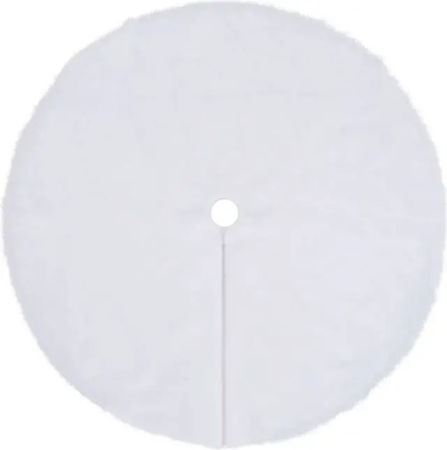 Alt view image 6 of 13 - vidaXL Christmas Tree Skirt Decoration Artificial Tree Mat White Faux Fur