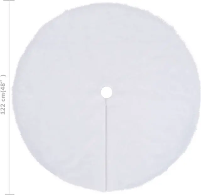 Alt view image 10 of 13 - vidaXL Christmas Tree Skirt Decoration Artificial Tree Mat White Faux Fur