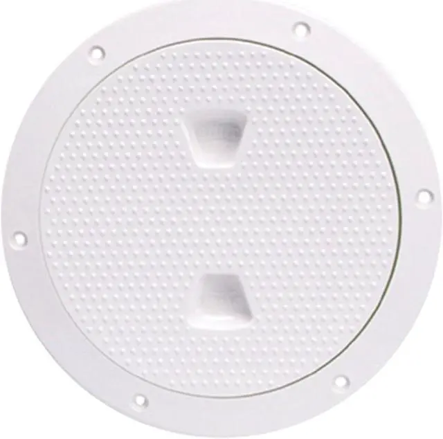 Main image of Beckson DP62-W Screw-Out Deck Plate - 6", White w/Diamond Texture
