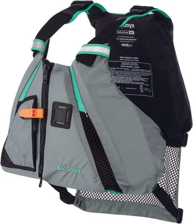 Alt view image 8 of 8 - ONYX MOVEMENT DYNAMIC PADDLE SPORTS LIFE VEST XL/2X AQUA