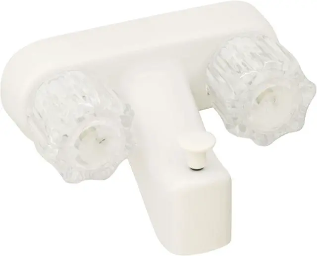 Main image of Empire Brass U-YJW41VBW RV Non-Metallic Tub/Shower Diverter With Smoked Crystal Handles and Vacuum Breaker 4" - White