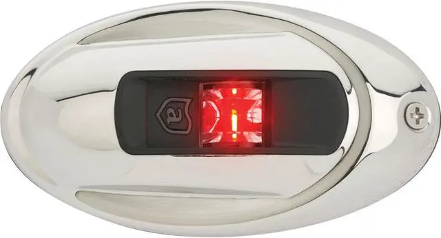 Alt view image 3 of 7 - Attwood LightArmor Vertical Surface Mount Navigation Light - Oval - Port (red) - Stainless Steel - 2NM