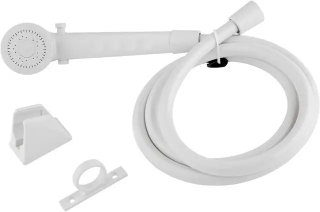 Main image of Dura Faucet RV Single Function Shower Head and Hose - White
