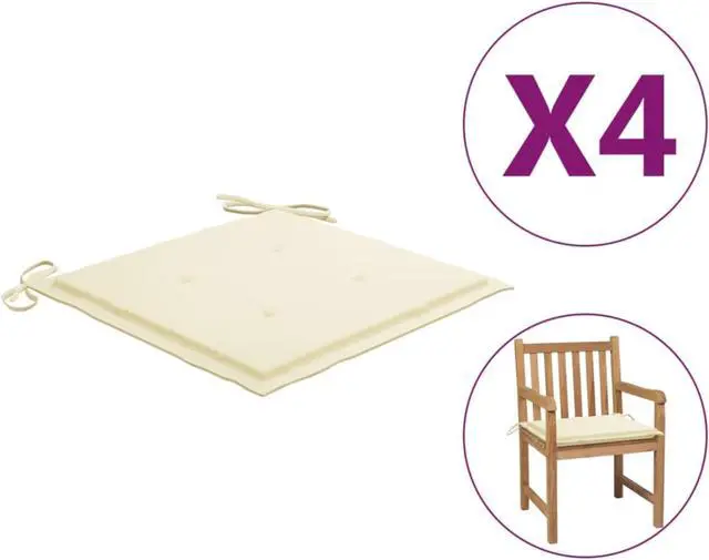 Alt view image 4 of 13 - vidaXL Chair Cushion 4 Pcs Outdoor Patio Seat Cushion Cream Oxford Fabric