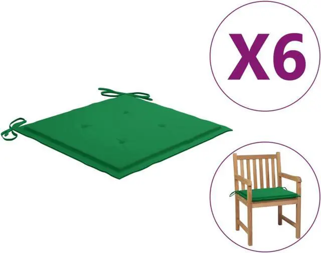 Alt view image 4 of 14 - vidaXL Chair Cushion 6 Pcs Outdoor Patio Seat Cushion Green Oxford Fabric