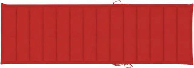Alt view image 7 of 16 - vidaXL Sun Lounger Cushion Red 78.7"x23.6"x1.2" Fabric