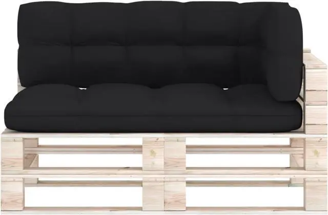 Alt view image 10 of 12 - vidaXL Chair Cushion 3 Pcs Outdoor Pallet Seat Cushion Sofa Pad Black Fabric